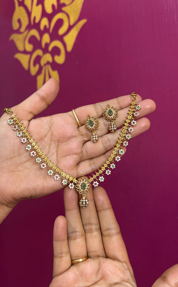 Antique finish necklace NK044