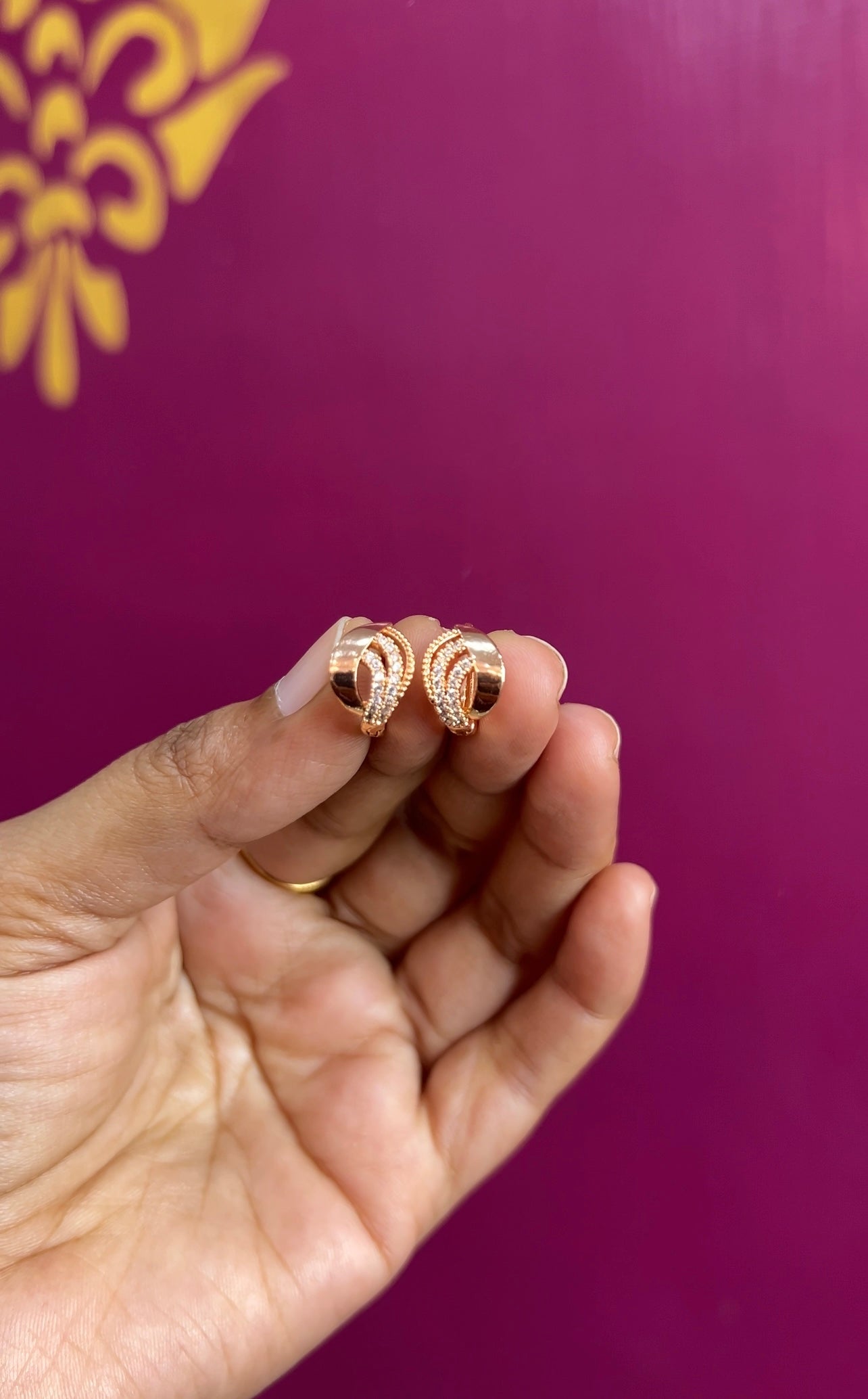 Rose gold earrings RG014 - Main Image