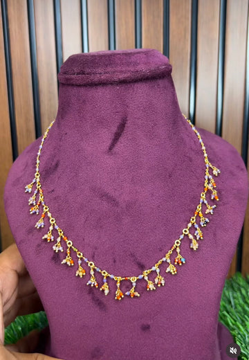 Cz beads Multicoloured chain