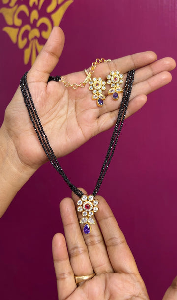 Cz black beads 16inches BB038