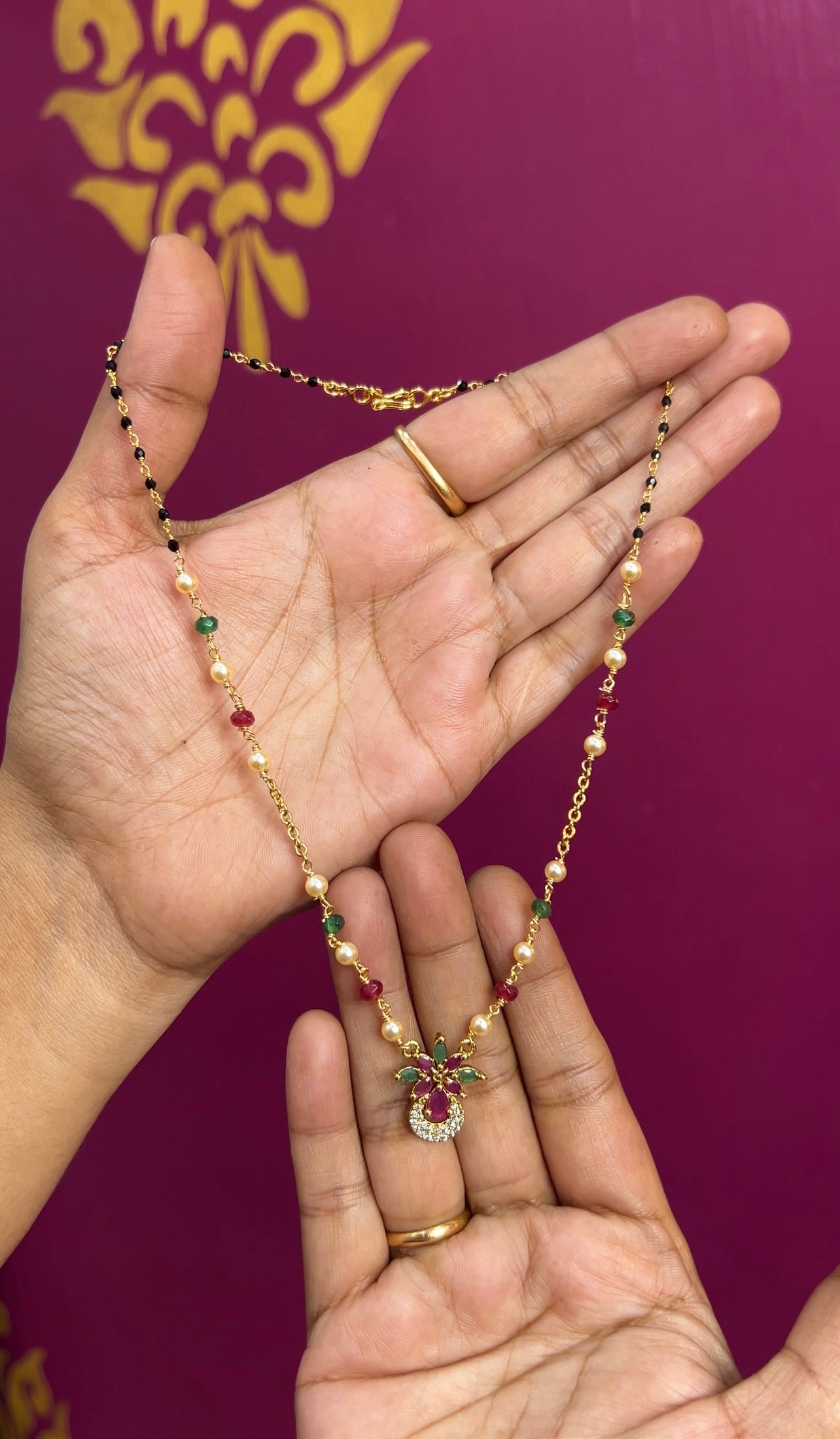 Black beads 16inches BB036