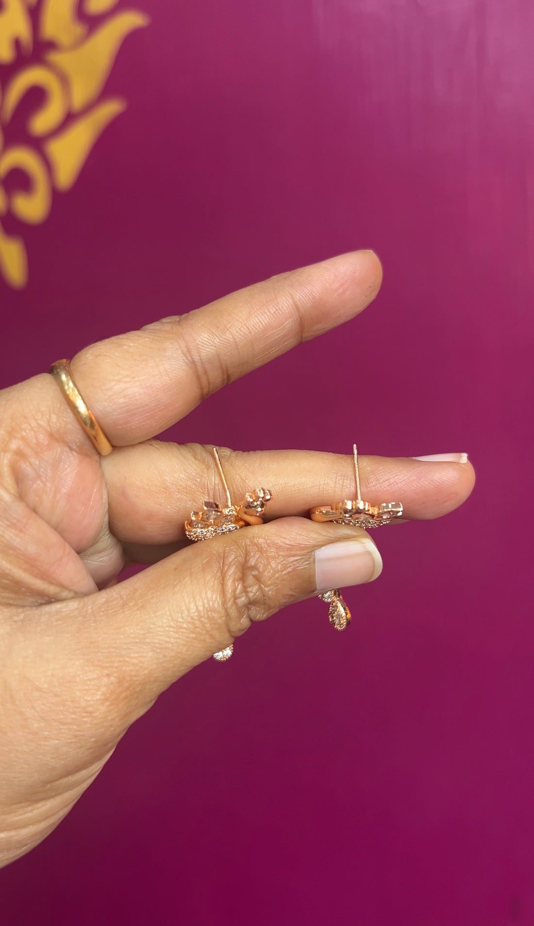 Rose gold earrings RG015