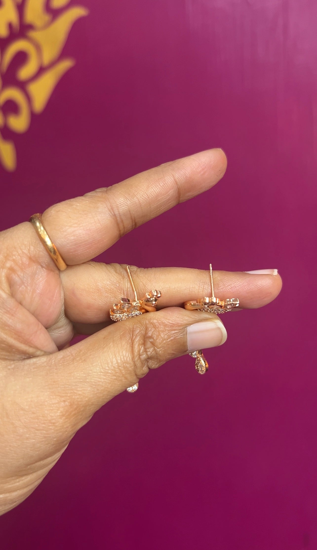 Rose gold earrings RG015