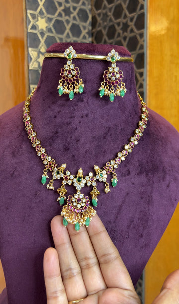 Antique finish necklace NK159