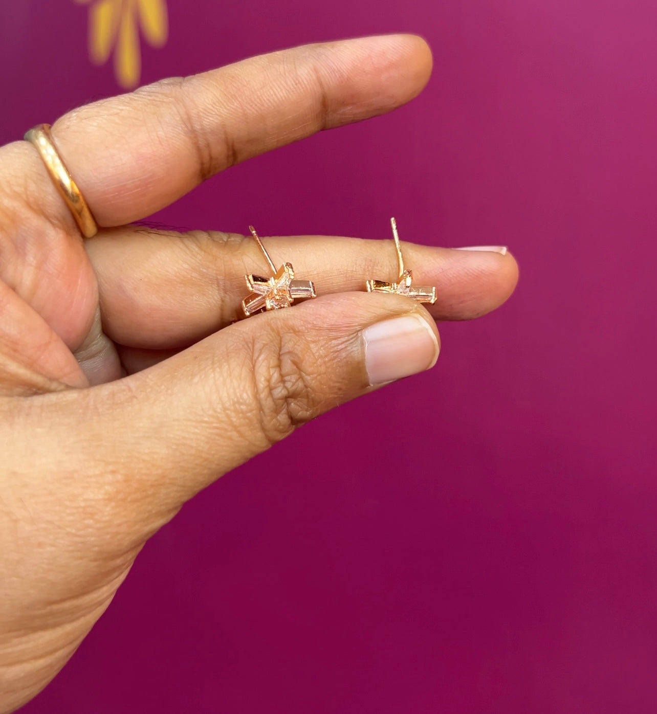 Rose gold earrings RG011