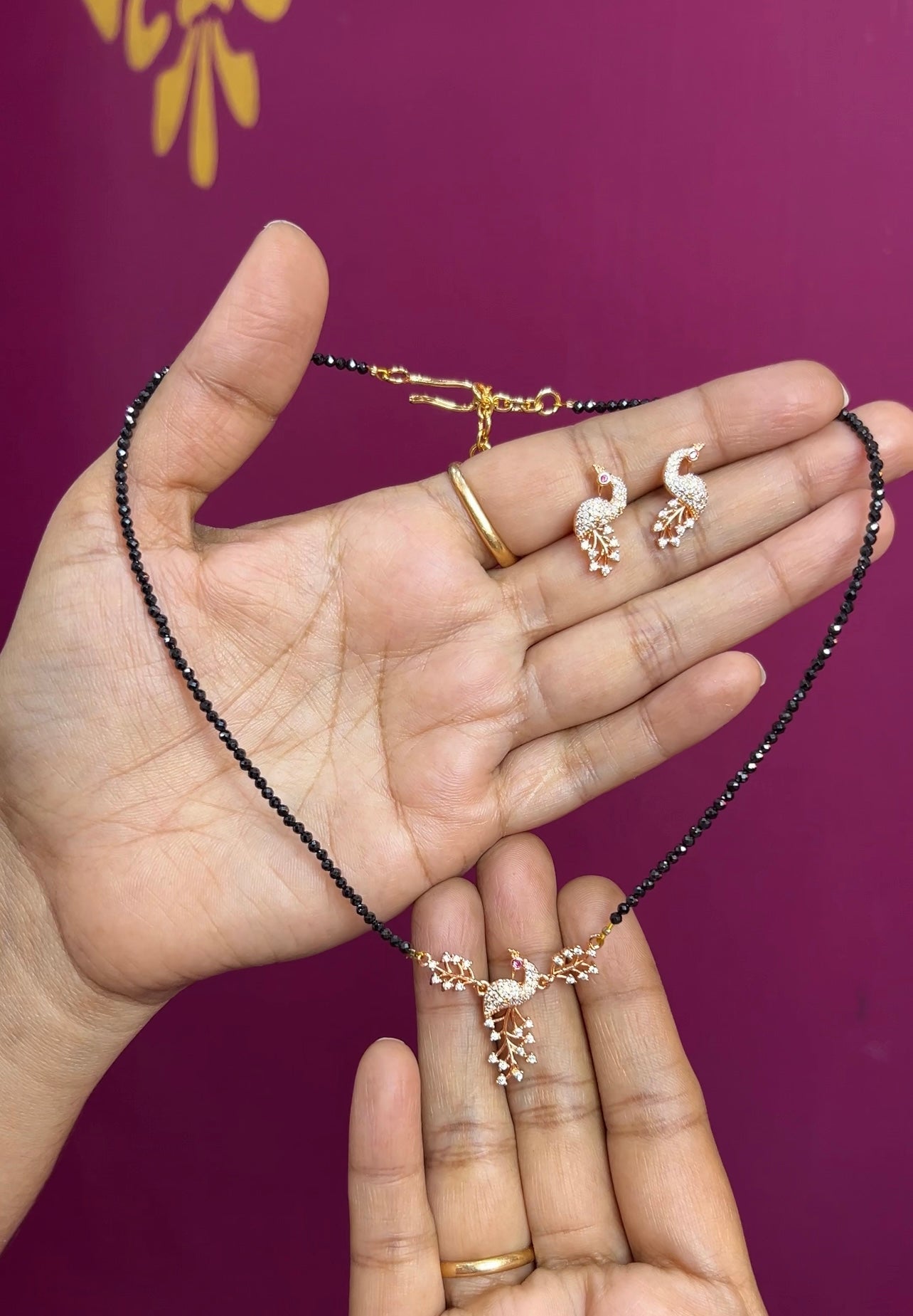 Rose gold Blackbeads 16inches RGBB001