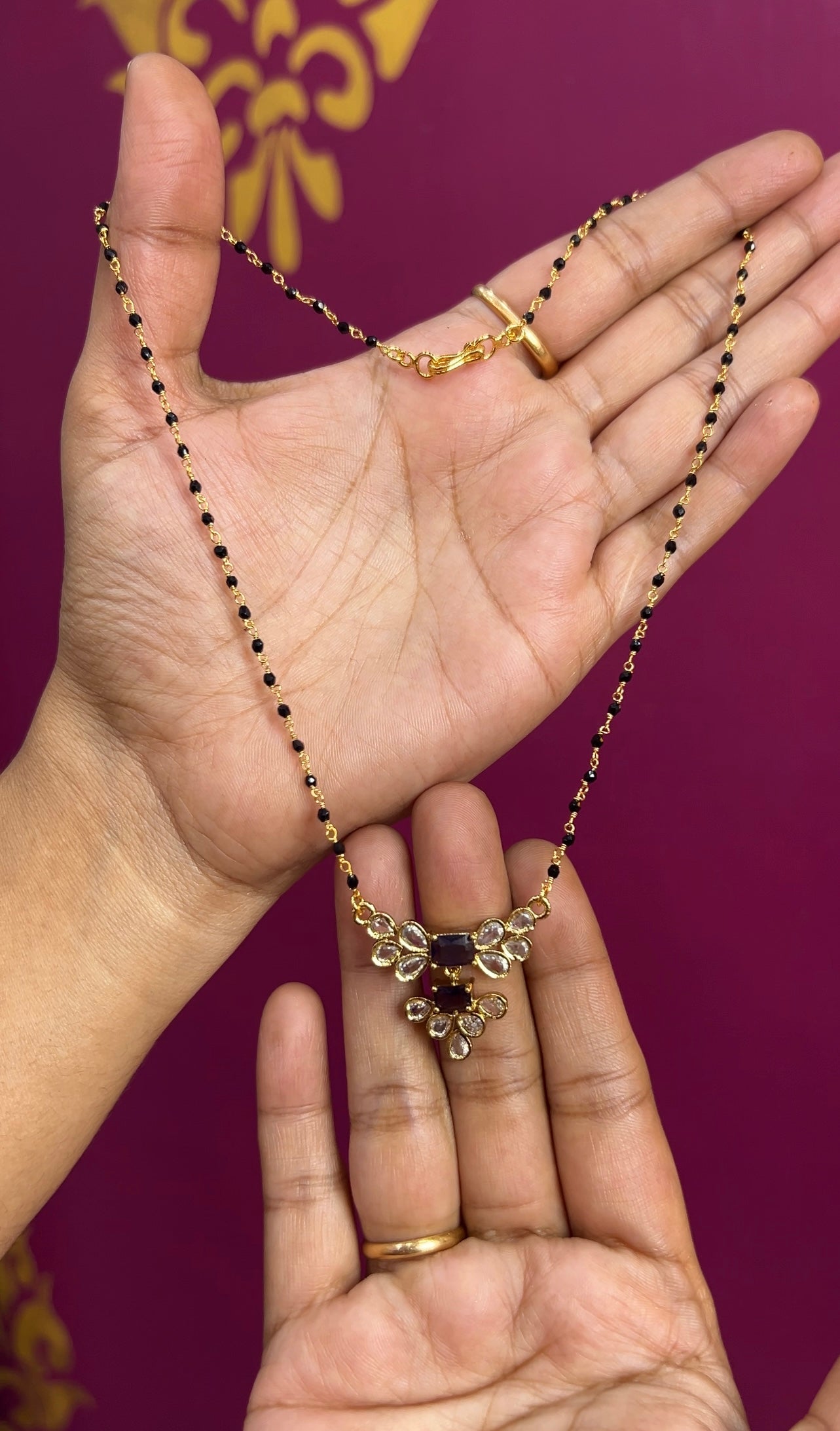 Black beads 18inches BB037