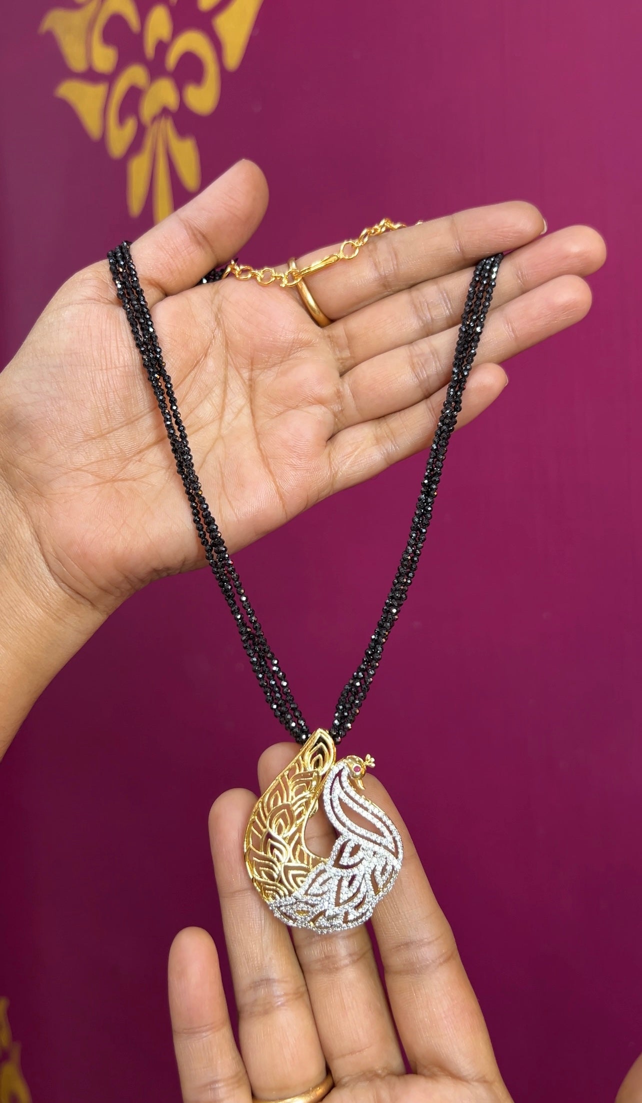 Cz black beads 18inches BB044