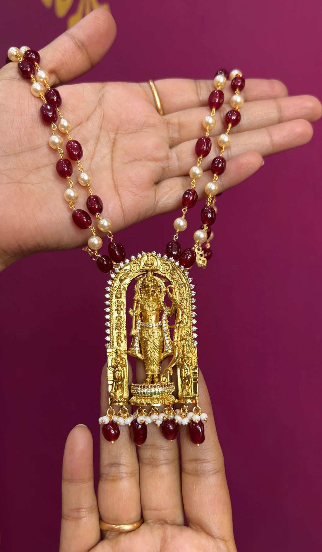 Beads chain with Bala rama locket 22inches LKRAM001