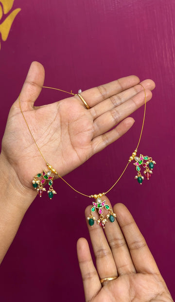 Jadau Kundan invisible chain 16inches INC007