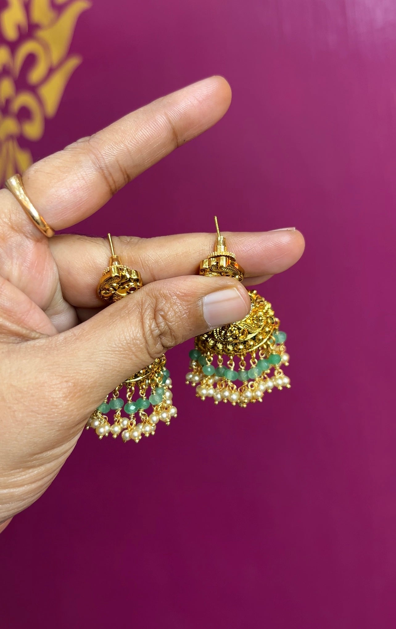 Antique finish earrings ER089