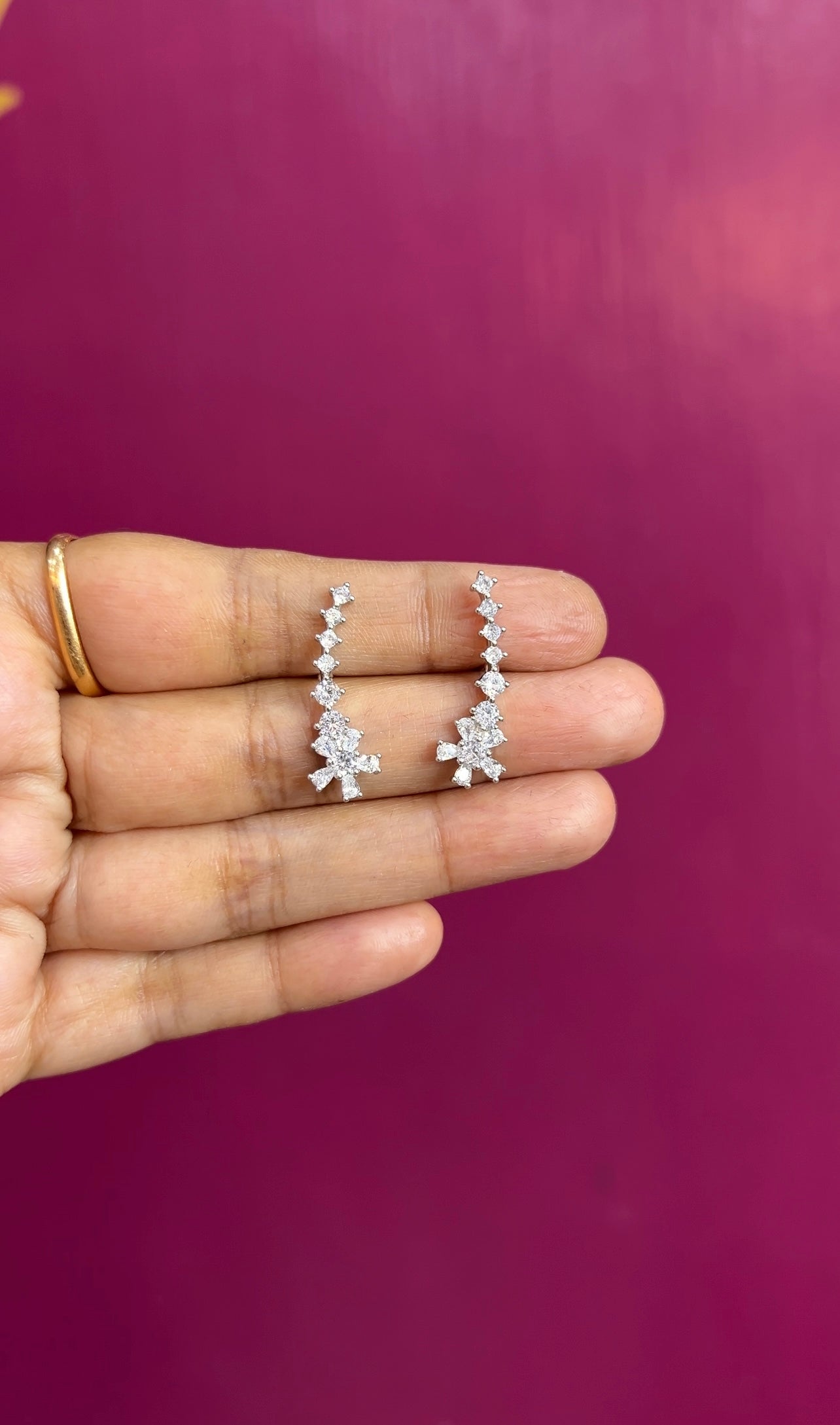 Rhodium finish Earrings ER179