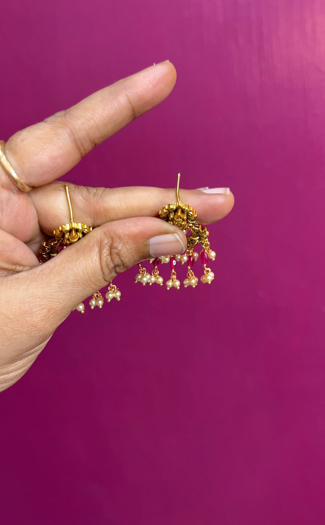 Antique finish earrings ER087