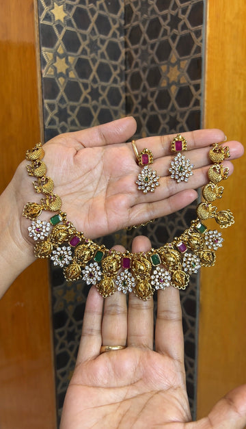 Antique finish necklace NK133