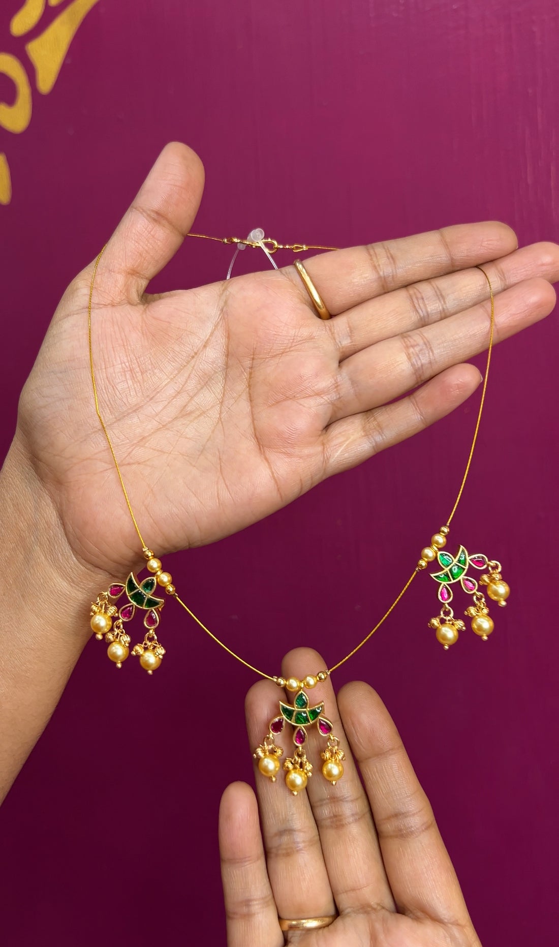 Jadau Kundan invisible chain 16inches INC007