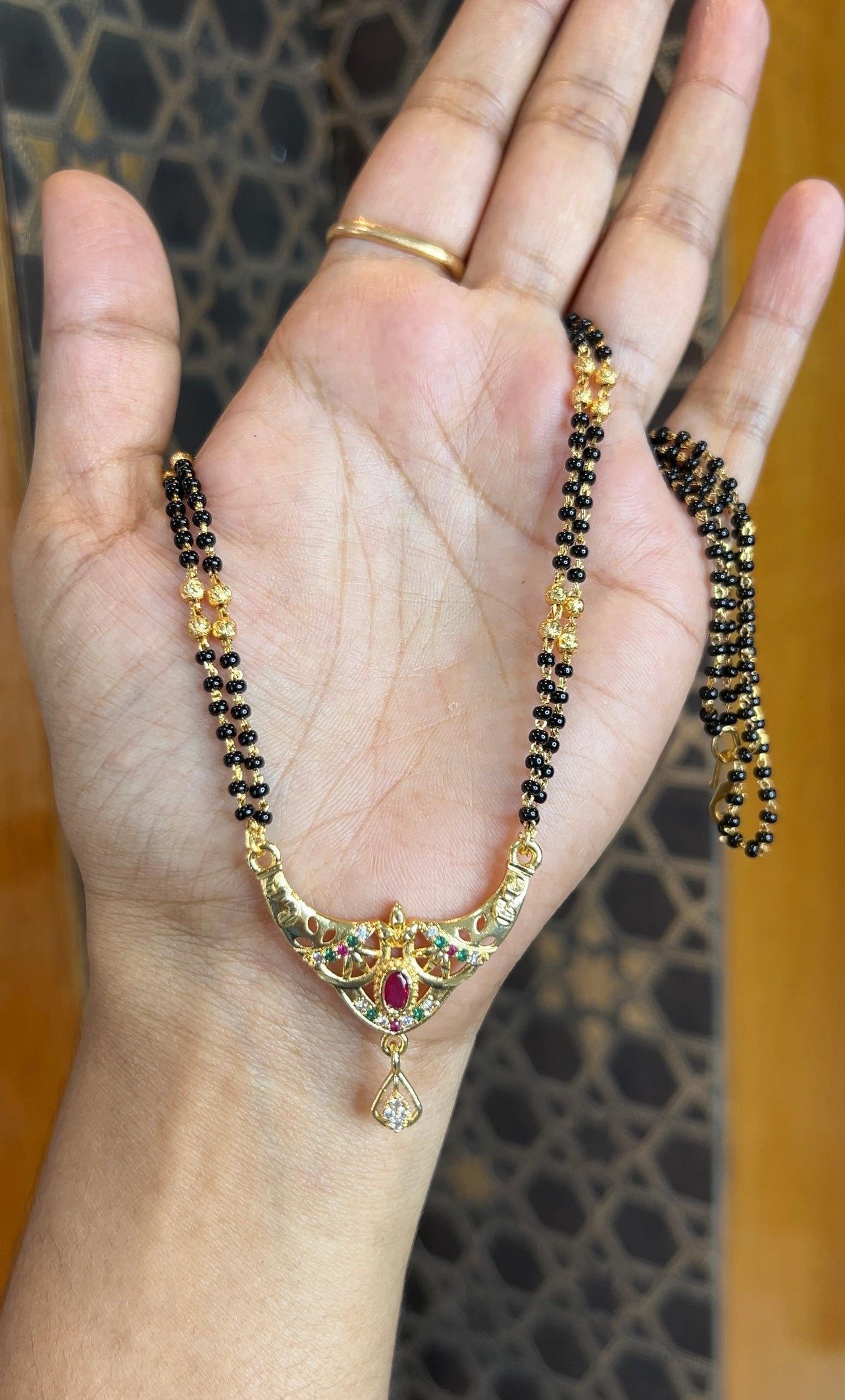 Black beads 18inches BB091