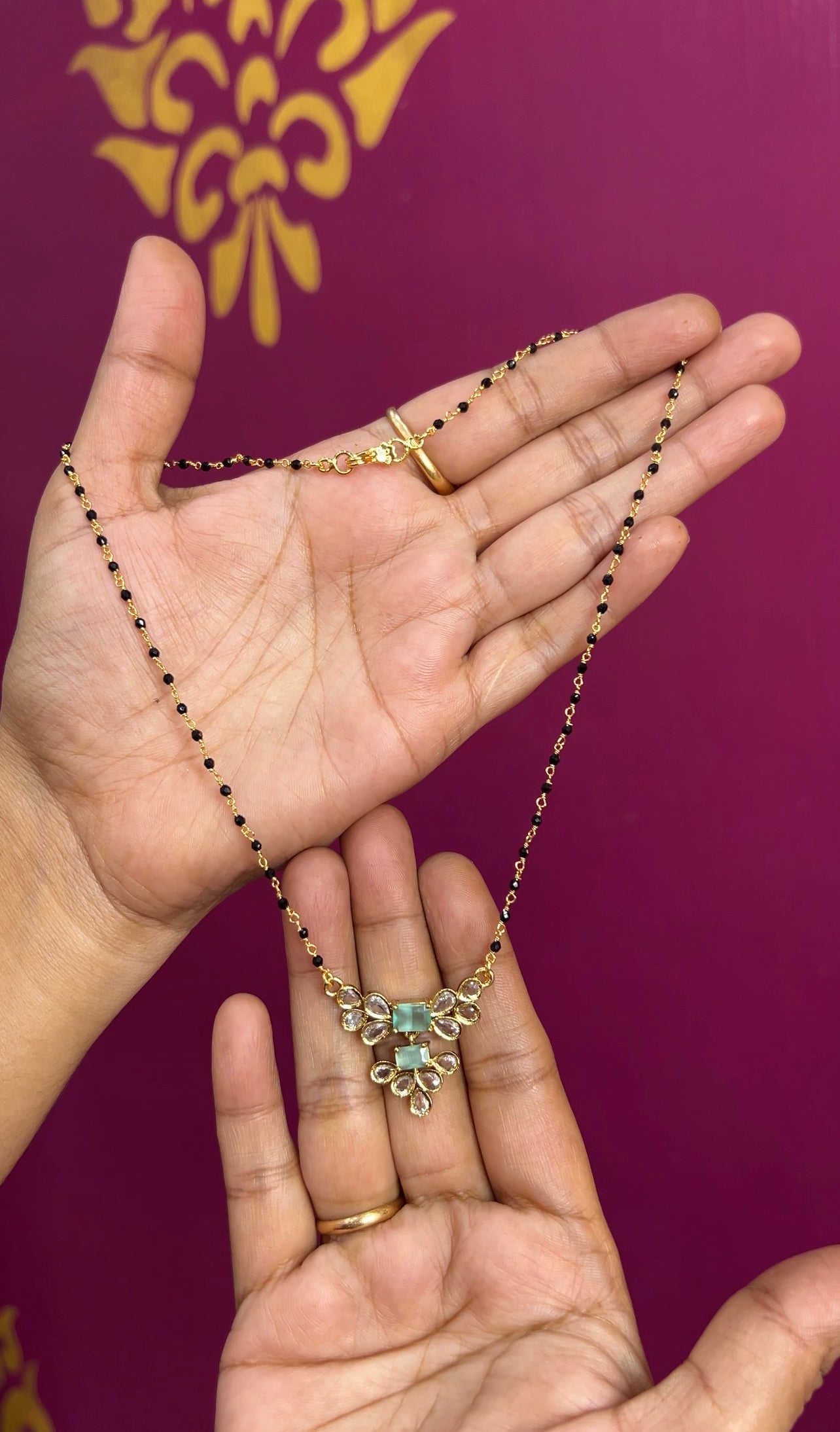 Black beads 18inches BB037