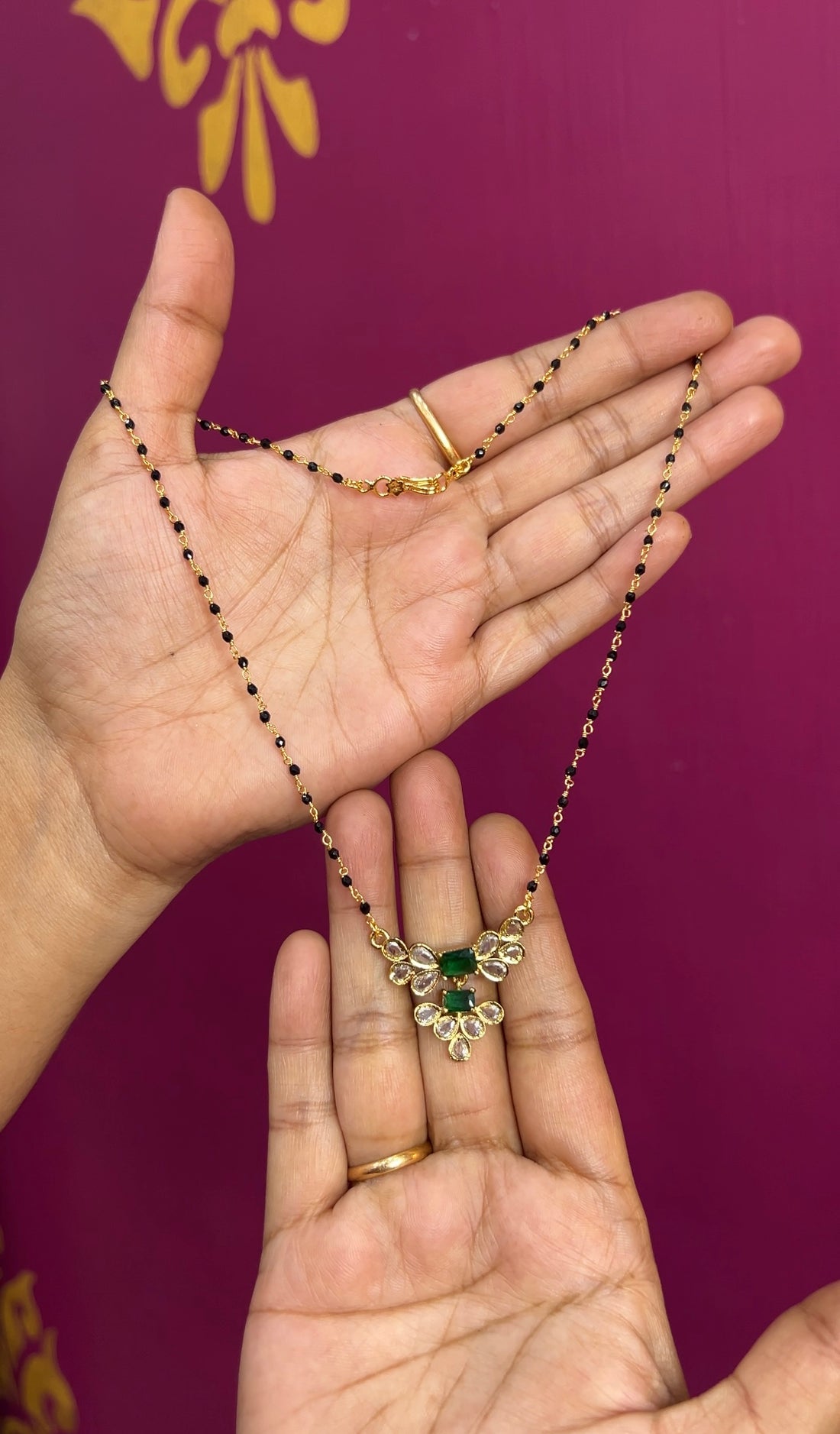 Black beads 18inches BB037