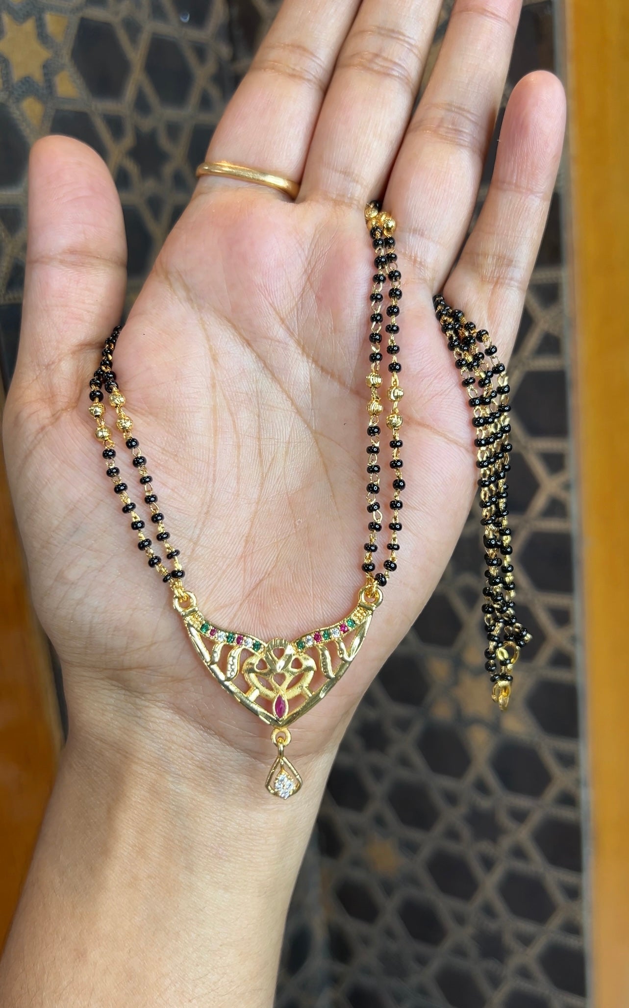 Black beads 18inches BB091