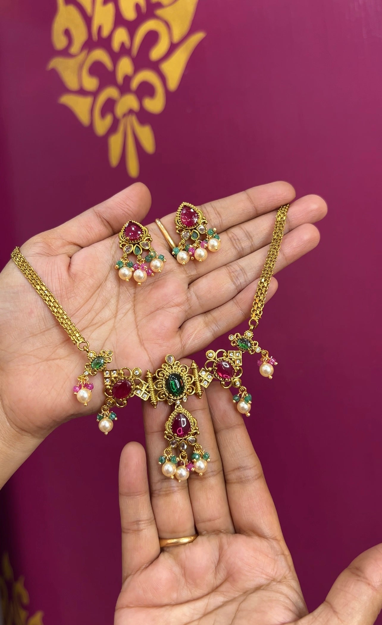 Antique finish necklace NK056