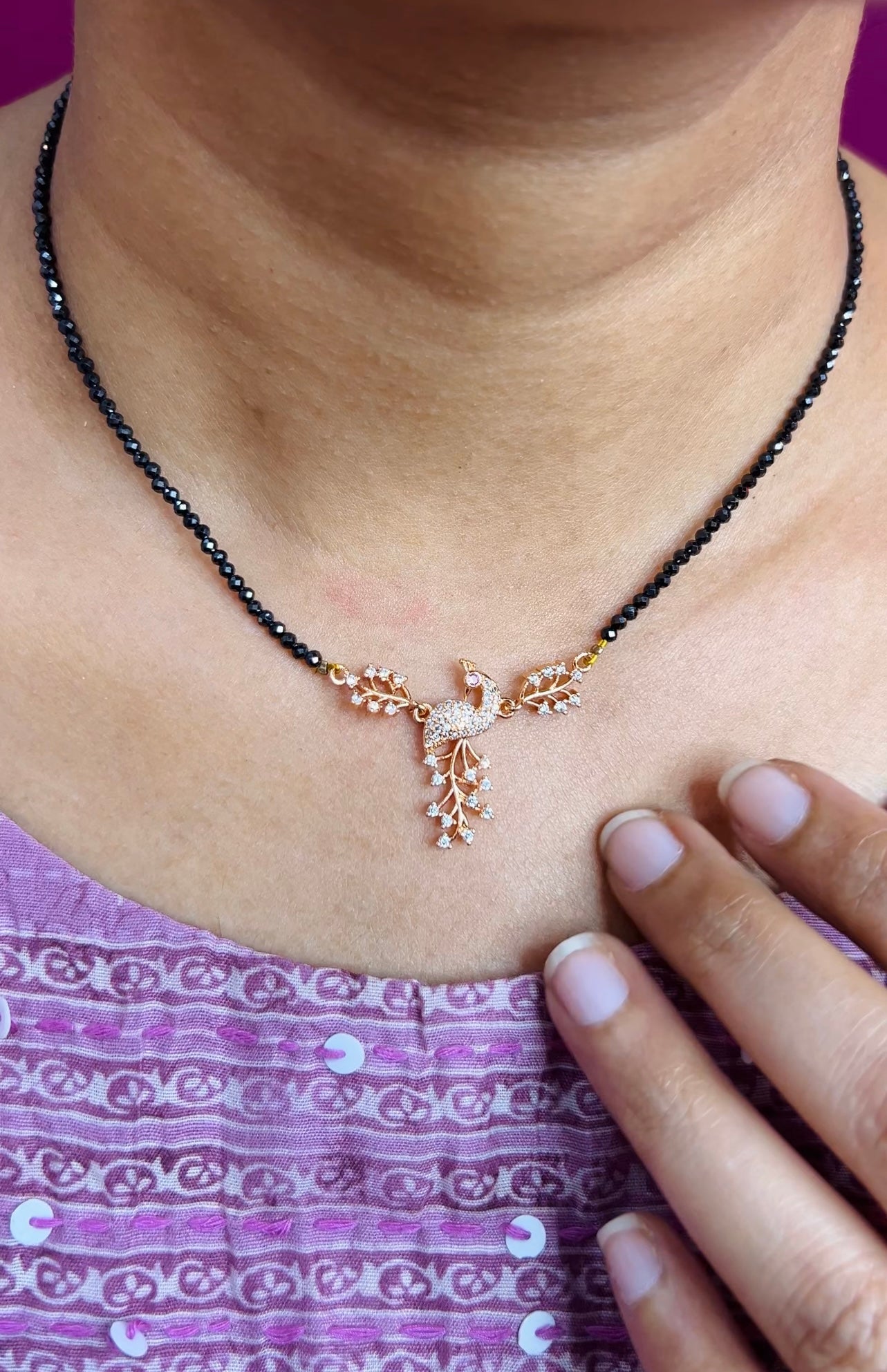 Rose gold Blackbeads 16inches RGBB001