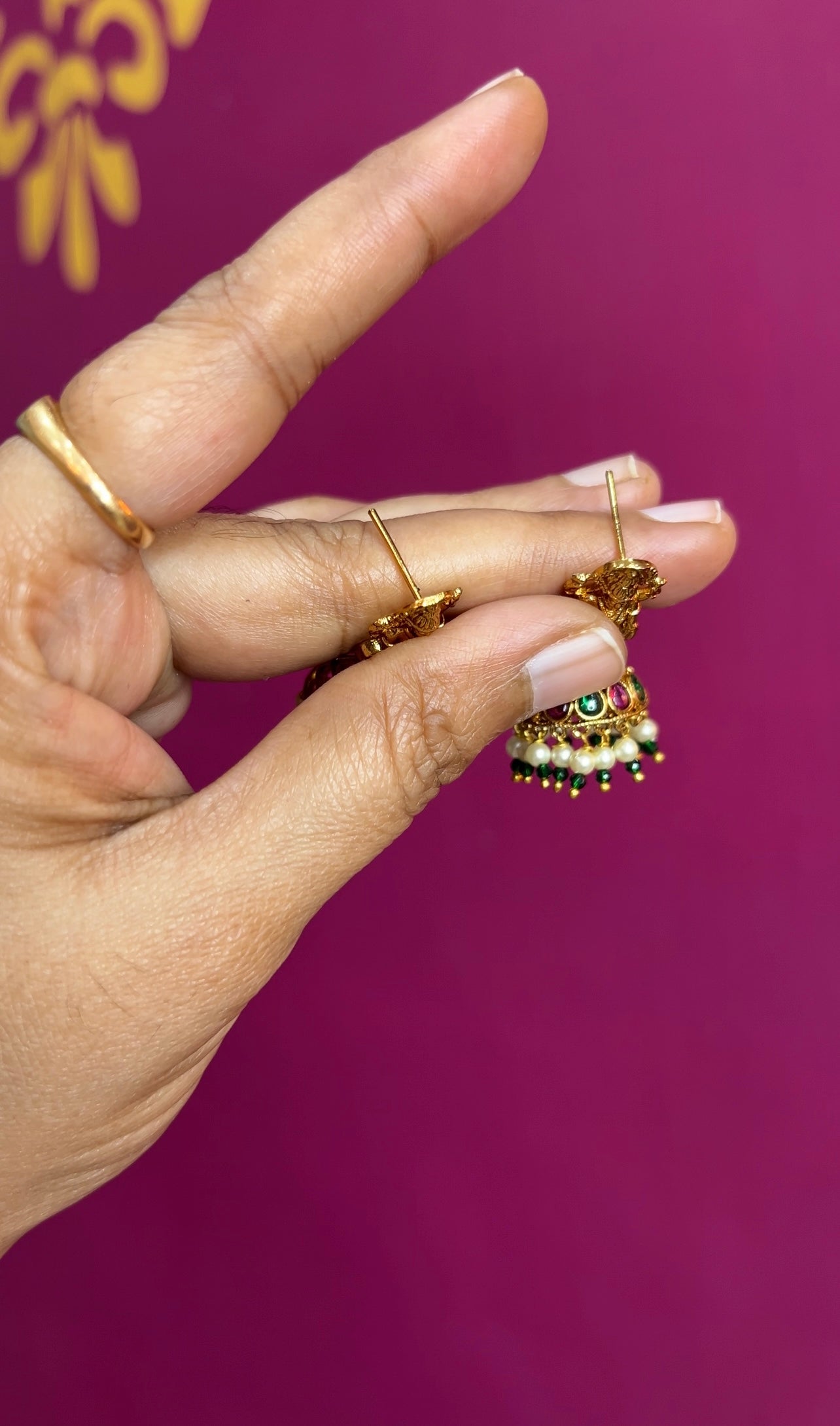 Antique finish earrings ER143