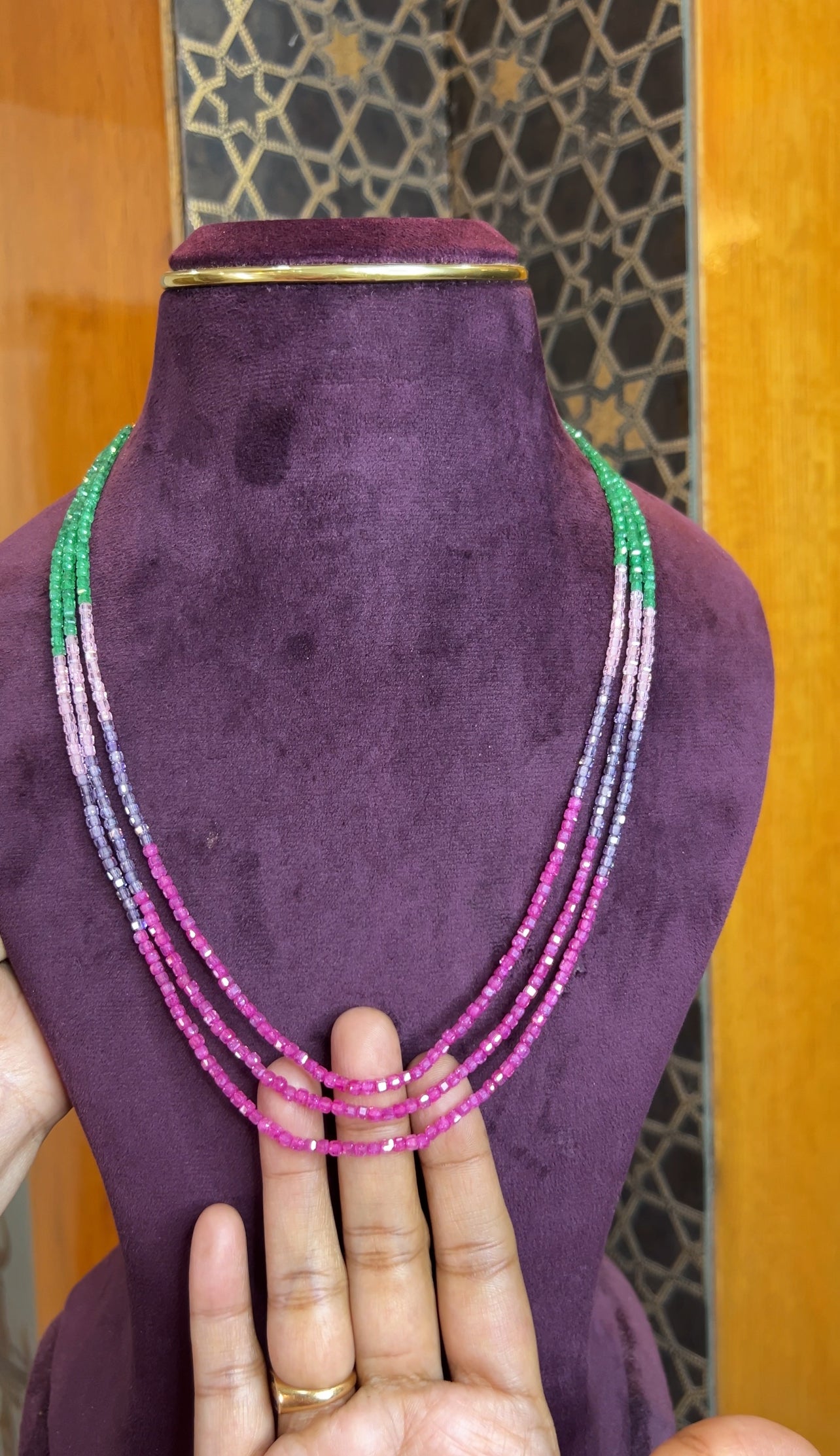 Cz beads chain 18inches BCH058