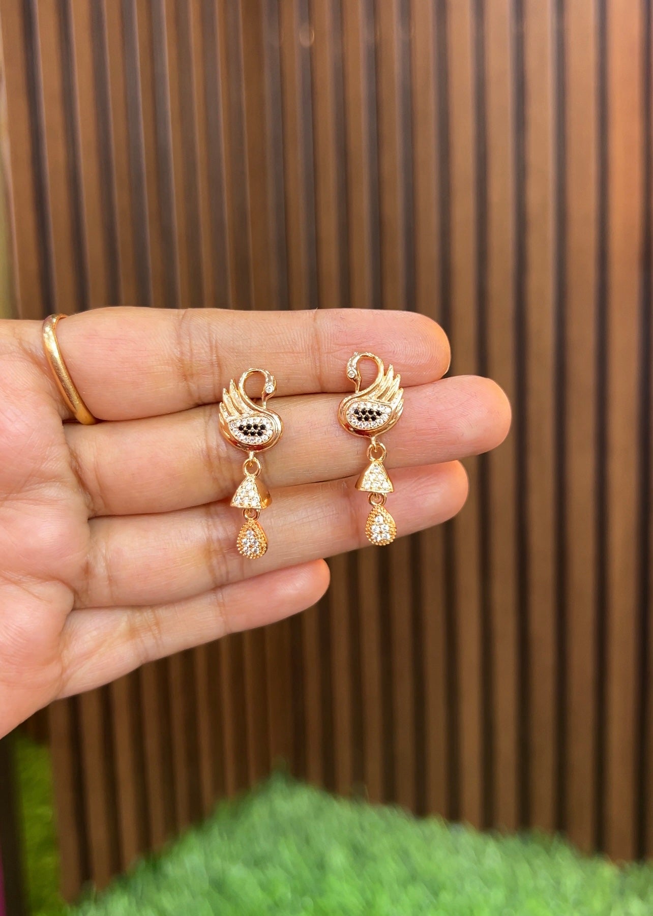 Rose gold earrings