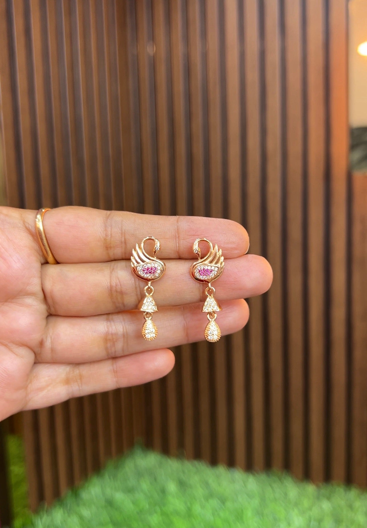 Rose gold earrings