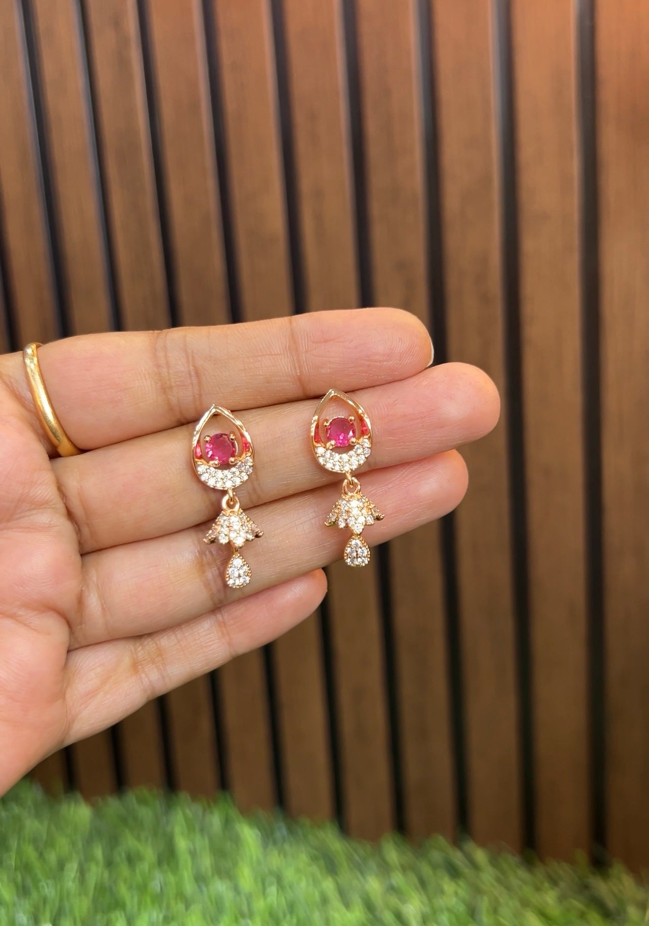 Rose gold earrings