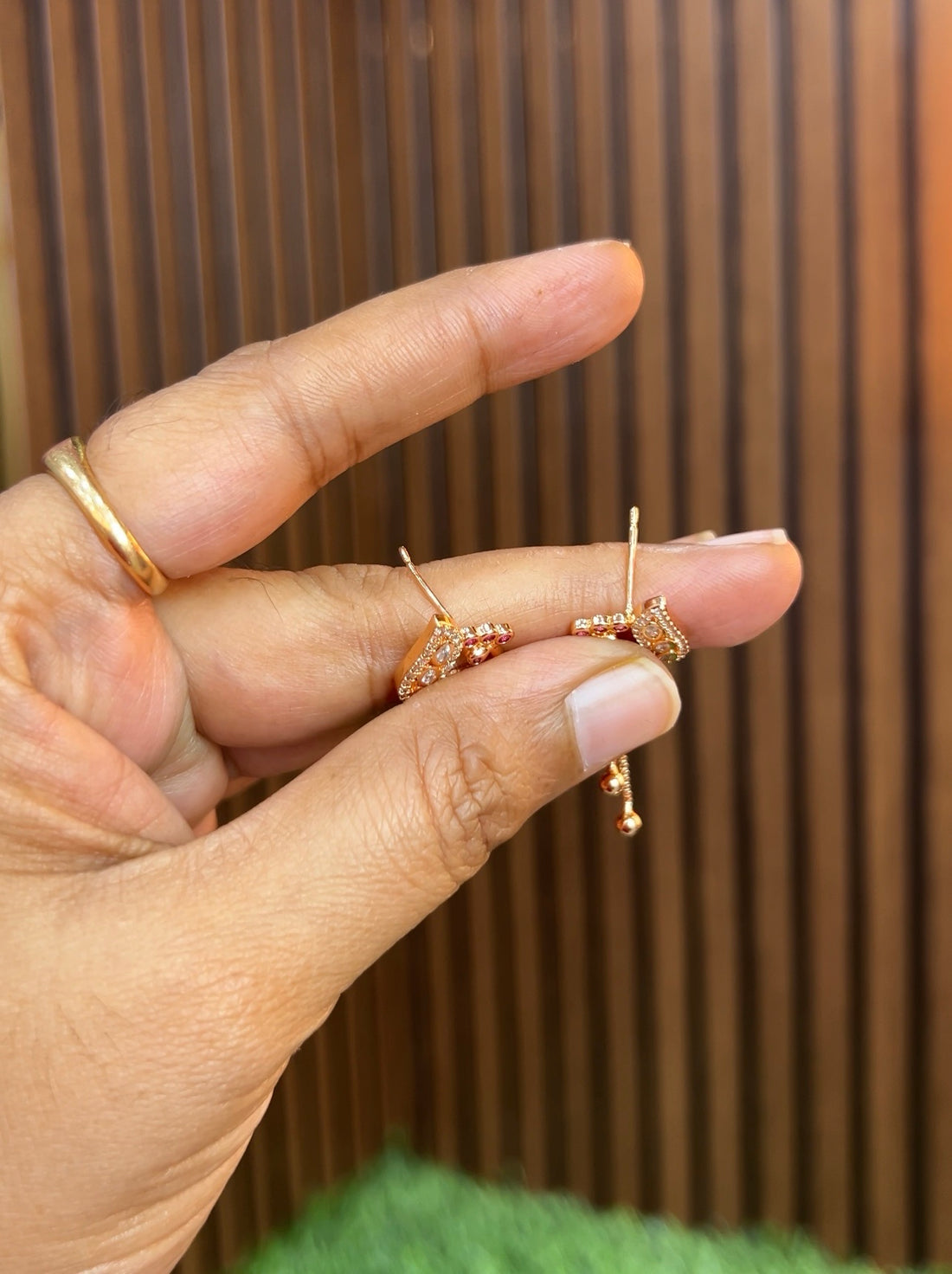 Rose gold earrings